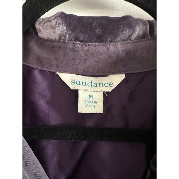 SUNDANCE Deep Purple Alvina Velvet Button-Down Silk Blend Shirt Prairie - Sz M - Picture 2 of 5